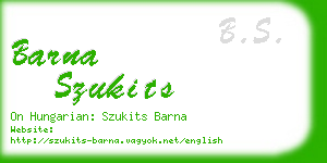 barna szukits business card